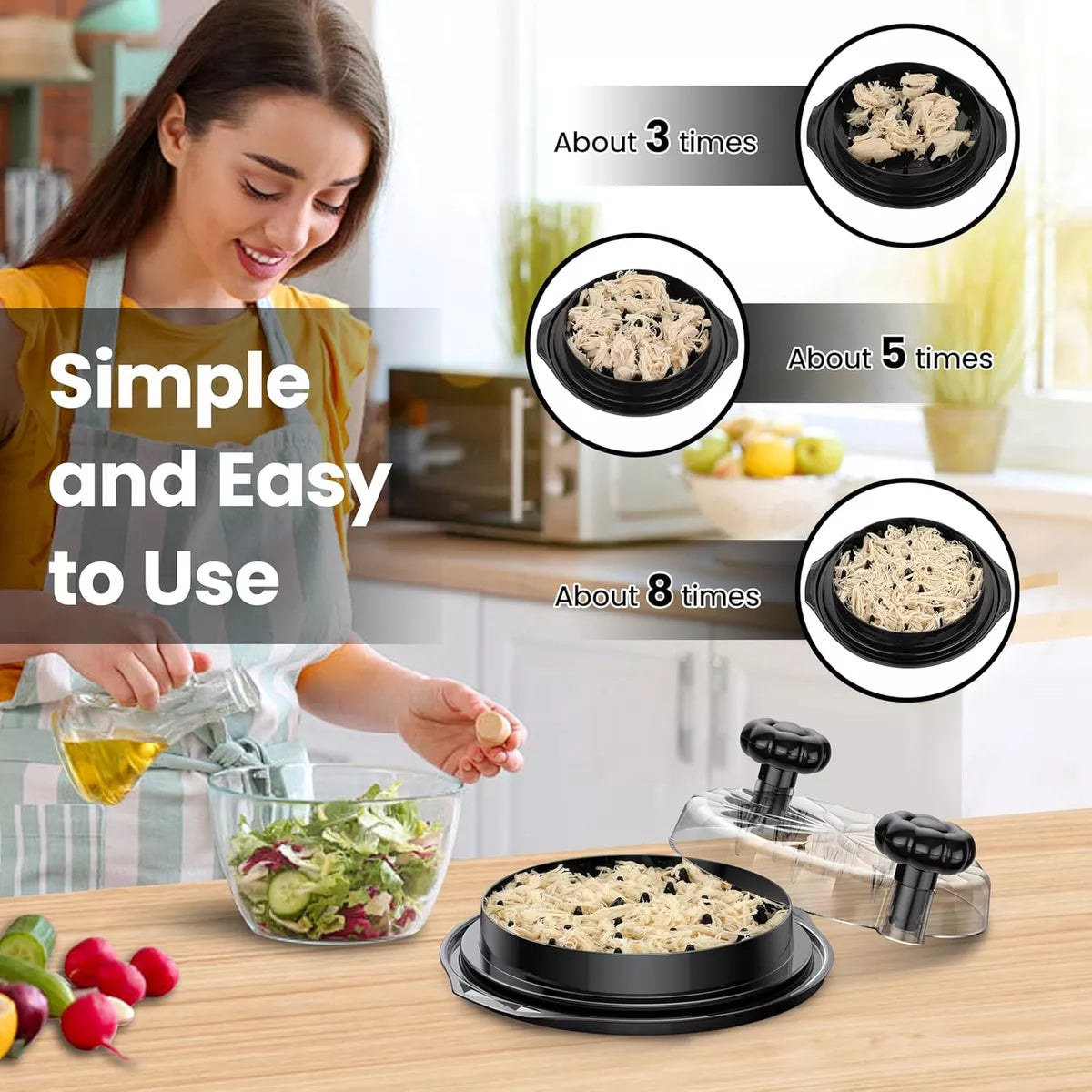 Triturador | Desmechador De Pollo Y Carne Tapa Transparente