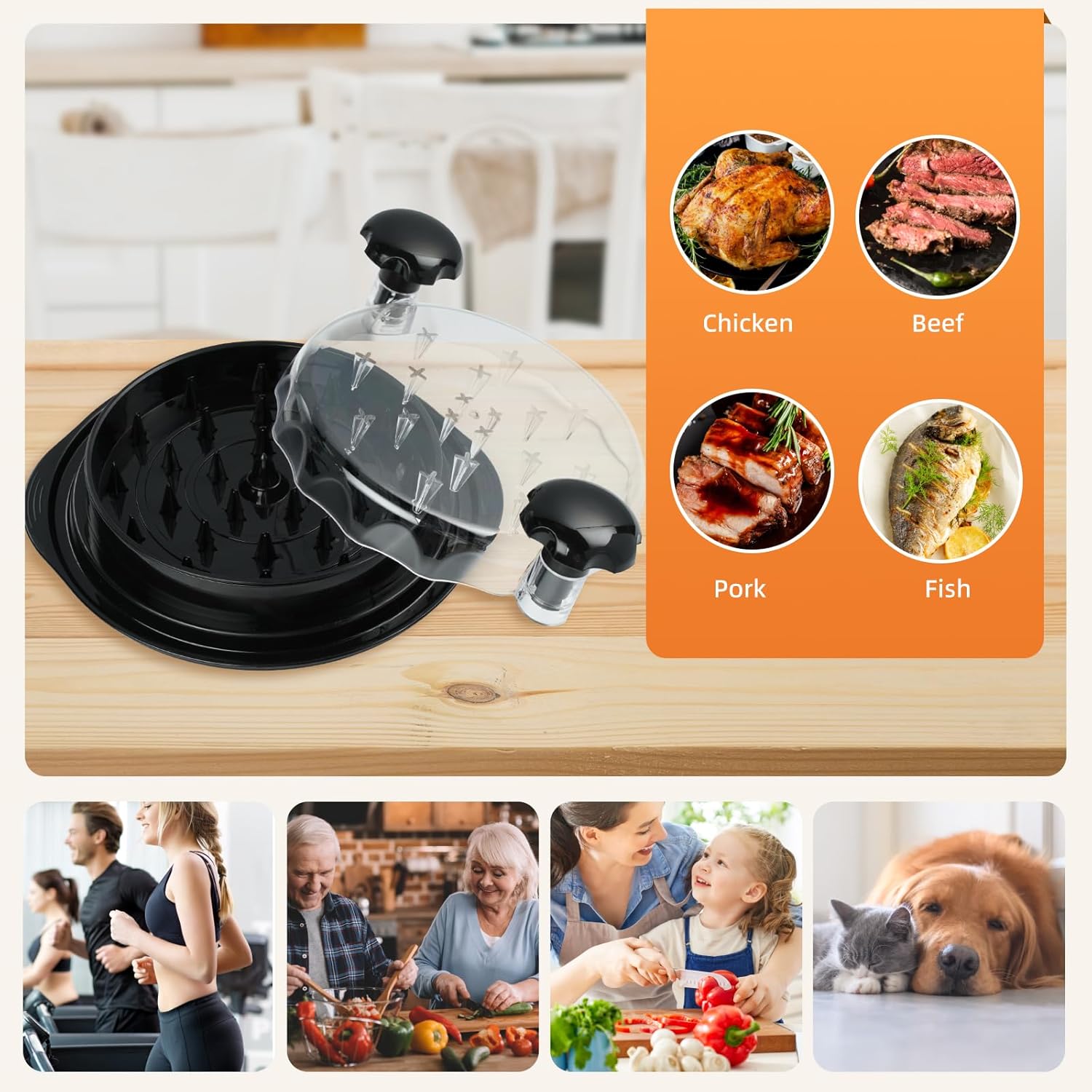 Triturador | Desmechador De Pollo Y Carne Tapa Transparente